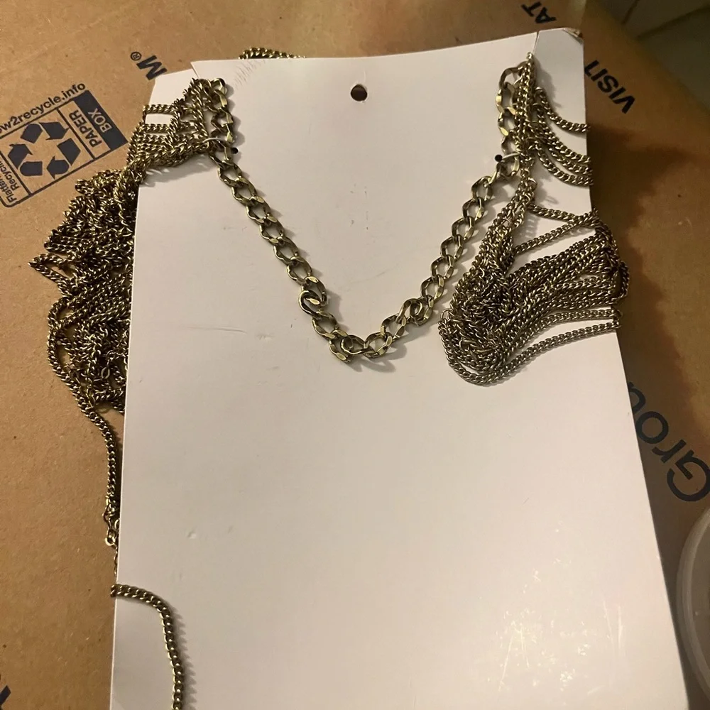 Gold free people chain necklace